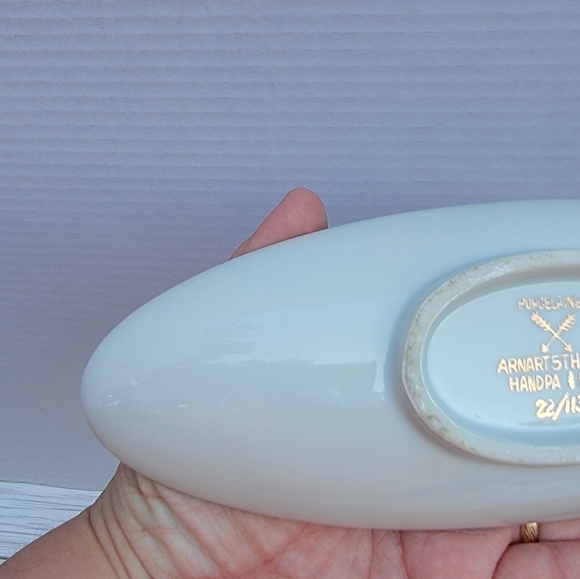 Arnart 5th Ave #22/113N Porcelain Hand-painted 10" Oval Relish Tray Dish - Picture 8 of 11